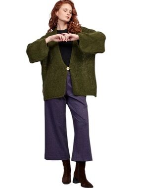 Alembika Folklore Eggplant Purple Crop Easy Pants Size 0 US 4-6 NWT